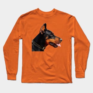 Doberman Pinscher Real life Portrait Long Sleeve T-Shirt